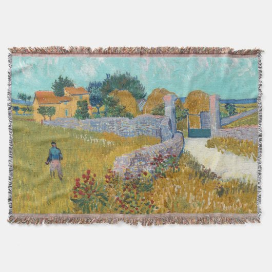 ビンセントヴァンゴッホヴィンテージファームハウスインプロヴァンス スローブランケット (正面)