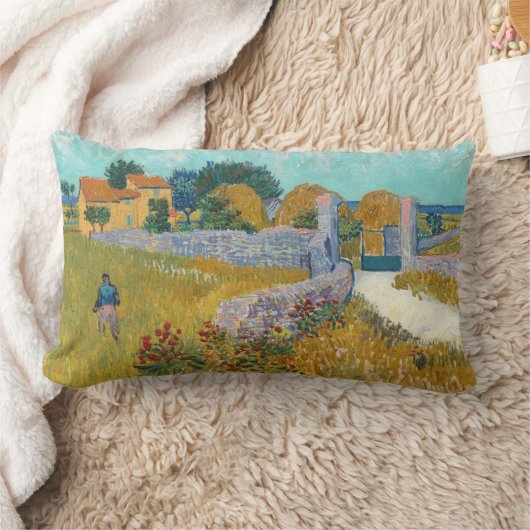ビンセントヴァンゴッホヴィンテージファームハウスインプロヴァンス ランバークッション (ブランケット)