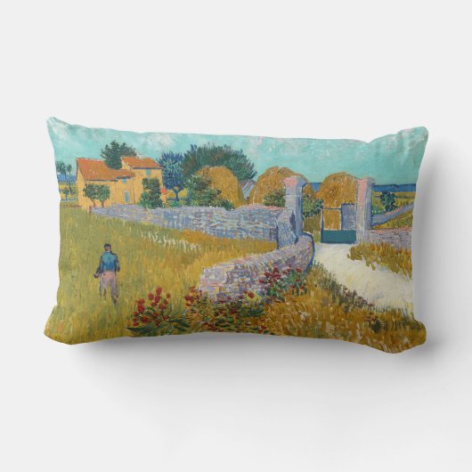ビンセントヴァンゴッホヴィンテージファームハウスインプロヴァンス ランバークッション (裏面)