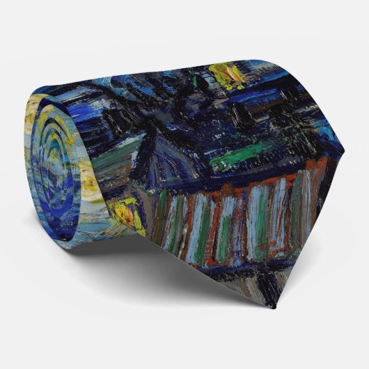 ビンセントヴァンゴッホ星空の夜ヴィンテージファインアートタイ ネクタイ (ロール)