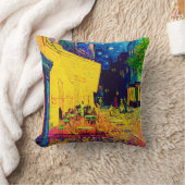 ビンセントヴァンゴッホ-カフェテラスアットナイトアーポップ・アートのト クッション (ブランケット)