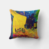 ビンセントヴァンゴッホ-カフェテラスアットナイトアーポップ・アートのト クッション (裏面)