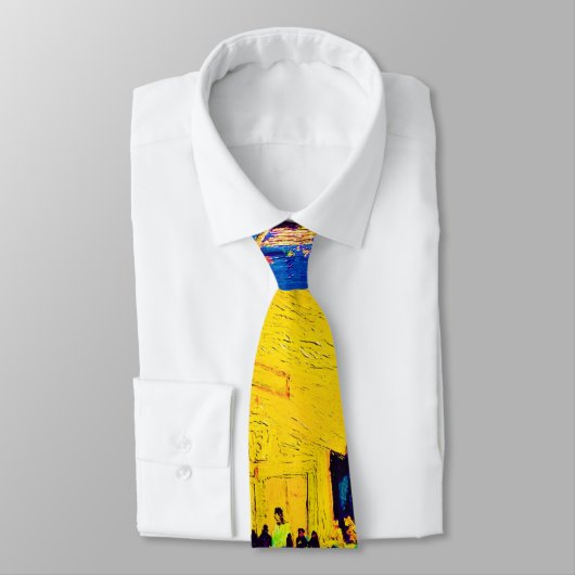 ビンセントヴァンゴッホ-カフェテラスアットナイトアーポップ・アートのト ネクタイ (タイ)