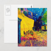 ビンセントヴァンゴッホ-カフェテラスアットナイトアーポップ・アートのト ポストカード (正面/裏面)