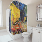 ビンセントヴァンゴッホ-カフェテラスアットナイトファインアート シャワーカーテン (インサイチュ)