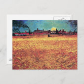 ビンセントヴァンゴッホ – サンセットオンウィートフィールズファインアート ポストカード (正面/裏面)