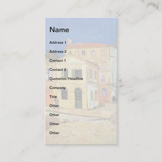 ビンセントヴァンゴッホ – ザイエローハウス – ファインアート 名刺 (正面)