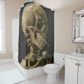 ビンセントヴァンゴッホ-スカルとタバコを燃やす シャワーカーテン (インサイチュ)