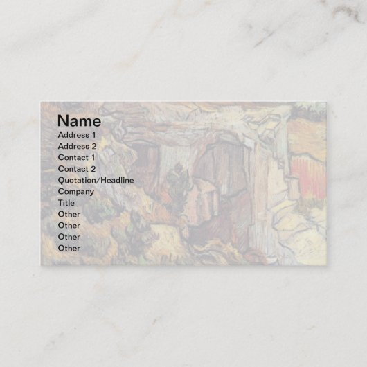 ビンセントヴァンゴッホ – 採石場ファインアートへの入り口 名刺 (正面)