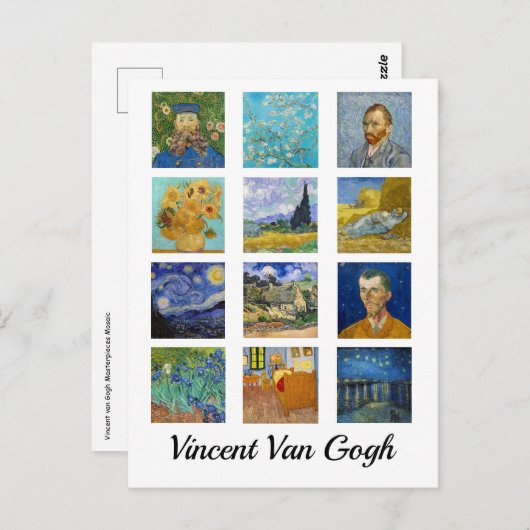 ビンセントヴァンゴッホ-最高傑作モザイク ポストカード (正面/裏面)