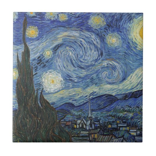 ビンセント・バン・ゴッホ |星の夜、1889年6月 タイル (正面)