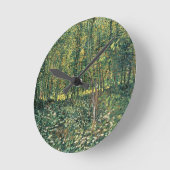 ビンセント・バン・ゴッホ |樹木と低木， 1887年 ラウンド壁時計 (傾斜)