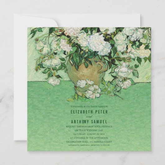 ビンセント·バン·ゴッホ·絵画バラズ5.25×5.25結婚ズ 招待状 (正面)