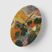 ビンセント・バン・ゴッホ |風景（家とフローマン付き） ラウンド壁時計 (傾斜)