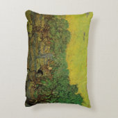 ビンセント・ファン・ゴッホのピッキング姿付きオリーブ・グローブ アクセントクッション (裏面(縦))