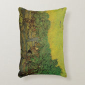 ビンセント・ファン・ゴッホのピッキング姿付きオリーブ・グローブ アクセントクッション (正面(垂直))