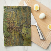 ビンセント・ファン・ゴッホのピッキング姿付きオリーブ・グローブ キッチンタオル (四つ折り)