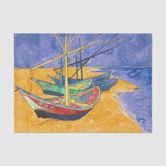ビンセント・ファン・ゴッホの海岸の漁船 薄葉紙 (正面)