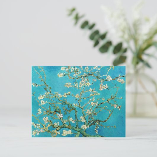 ビンセント・ファン・ゴッホの絵画「アーモンドの花」 ポストカード (スタンド正面)