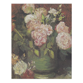 ビンセント・ファン・ゴッホの「花瓶の芍薬とバラ」 フェイクキャンバスプリント