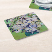 ビンセント・ファン・ゴッホバラの花瓶 スクエアペーパーコースター (アングル)