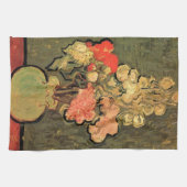 ビンセント・ファン・ゴッホバラ・マローズ付き花瓶 キッチンタオル (横)