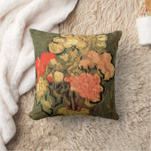 ビンセント・ファン・ゴッホバラ・マローズ付き花瓶 クッション (ブランケット)