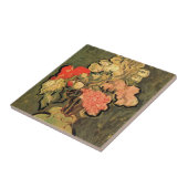 ビンセント・ファン・ゴッホバラ・マローズ付き花瓶 タイル (側面)