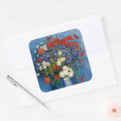 ビンセント・ファン・ゴッホ – コーンフラワー&ポピー付き花瓶 スクエアシール (封筒)