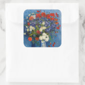 ビンセント・ファン・ゴッホ – コーンフラワー&ポピー付き花瓶 スクエアシール (バッグ)