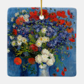 ビンセント・ファン・ゴッホ – コーンフラワー&ポピー付き花瓶 セラミックオーナメント (裏面)