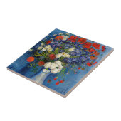 ビンセント・ファン・ゴッホ – コーンフラワー&ポピー付き花瓶 タイル (側面)