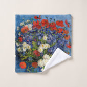 ビンセント・ファン・ゴッホ – コーンフラワー&ポピー付き花瓶 バスタオルセット (ウォッシュタオル)