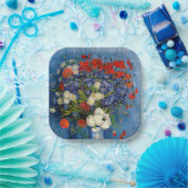 ビンセント・ファン・ゴッホ – コーンフラワー&ポピー付き花瓶 ペーパープレート (パーティー)