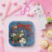 ビンセント・ファン・ゴッホ – コーンフラワー&ポピー付き花瓶 ペーパープレート (パーティー)