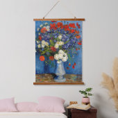 ビンセント・ファン・ゴッホ – コーンフラワー&ポピー付き花瓶 吊り下げ型タペストリー (寝室)