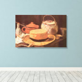 ビンセント・ファン・ゴッホ – スティルライフwイエローストローハット キャンバスプリント (インサイチュ (ウッドフロア))