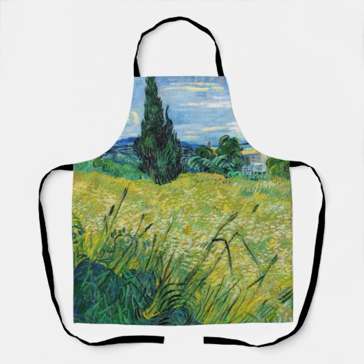 ビンセント・ファン・ゴッホ – ヒノキと緑の小麦畑 エプロン (正面)
