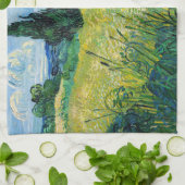 ビンセント・ファン・ゴッホ – ヒノキと緑の小麦畑 キッチンタオル (折り畳み)