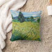 ビンセント・ファン・ゴッホ – ヒノキと緑の小麦畑 クッション (ブランケット)