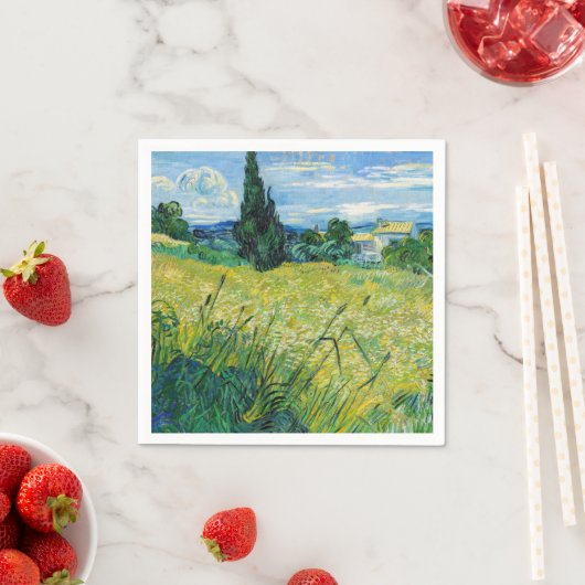 ビンセント・ファン・ゴッホ – ヒノキと緑の小麦畑 スタンダードカクテルナプキン (インサイチュ)
