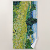 ビンセント・ファン・ゴッホ – ヒノキと緑の小麦畑 ビーチタオル (正面)