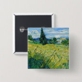 ビンセント・ファン・ゴッホ – ヒノキと緑の小麦畑 缶バッジ (正面&裏面)