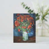 ビンセント・ファン・ゴッホ・ポピー葉書き付き花瓶 ポストカード (スタンド正面)