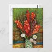 ビンセント・ファン・ゴッホ – 赤グラディオリの花瓶 ポストカード (正面/裏面)