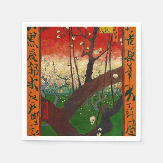ビンセント・ファン・ゴッホ – 開花梅の木 スタンダードカクテルナプキン (正面)