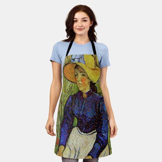 ビンセント・ファン・ゴッホ – 麦藁帽子の農夫の少女 エプロン (着用した状態)