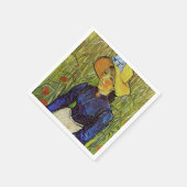 ビンセント・ファン・ゴッホ – 麦藁帽子の農夫の少女 スタンダードカクテルナプキン (角)