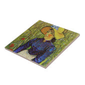 ビンセント・ファン・ゴッホ – 麦藁帽子の農夫の少女 タイル (側面)