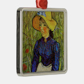 ビンセント・ファン・ゴッホ – 麦藁帽子の農夫の少女 メタルオーナメント (右)